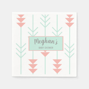 Serviettes Jetables Vert en bon état du baby shower   de Boho et