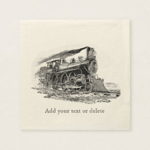 Serviettes Jetables Vieille locomotive à vapeur