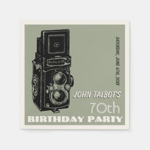 Serviettes Jetables Vieux appareil photo 70e anniversaire Papier de f