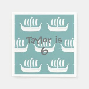 Serviettes Jetables Viking ships cocktail napkin