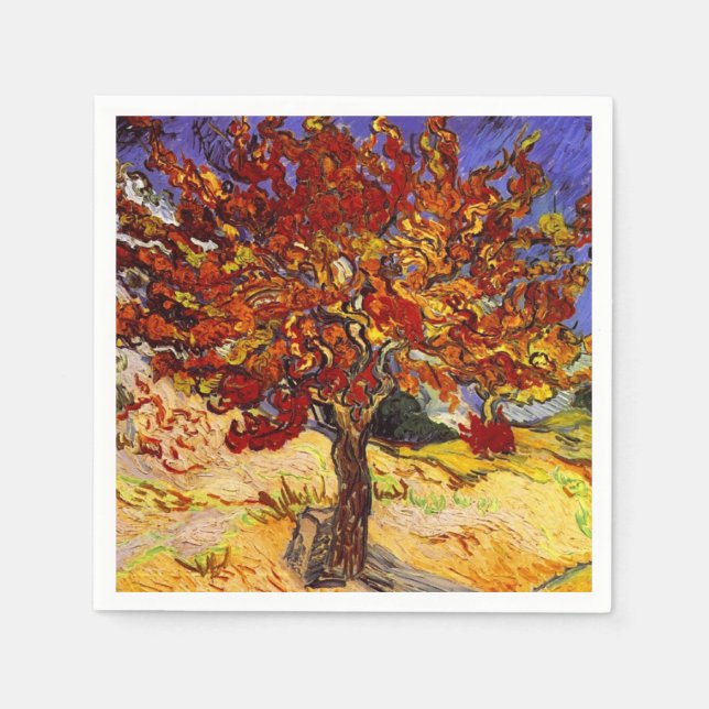 Serviettes Jetables Vincent Van Gogh Mulberry Tree Fine Art Painting (Devant)