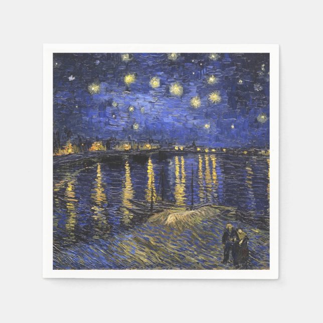 Serviettes Jetables Vincent Van Gogh Starry Night Over The Rhone (Devant)