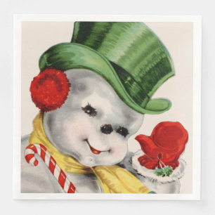 Serviettes Jetables Vintage retro bonsoir de Noël bonsoir