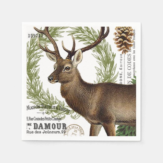 Serviettes Jetables Vintage woodwinter (Devant)