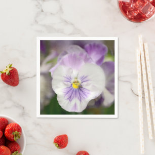 Serviettes Jetables Violas violets et blancs par Shirley Taylor