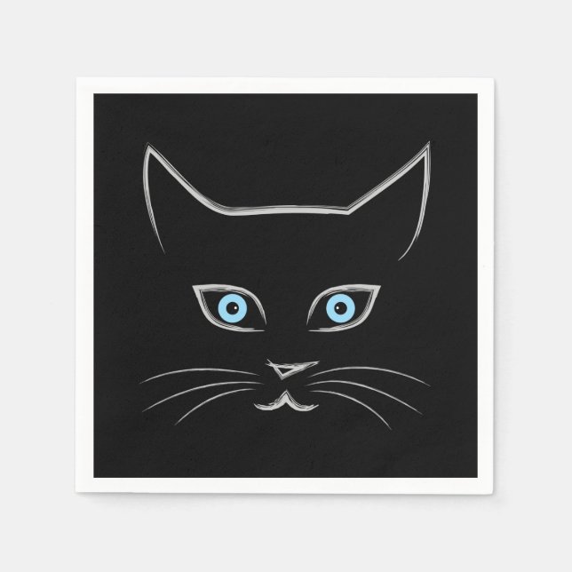 Serviettes Jetables Visage de chat (Devant)