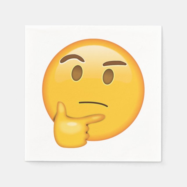 Serviettes Jetables Visage de pensée - Emoji (Devant)