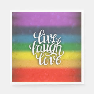 Serviettes Jetables Vivent les serviettes d'arc-en-ciel d'amour de