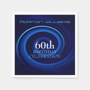 Serviettes Jetables Vortex 60e Anniversaire Papier de célébration Napk