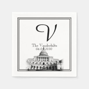 Serviettes Jetables Washington DC Destination Wedding Napkin
