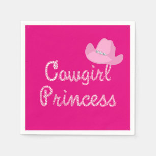 Serviettes Jetables Western Cowgirl Princesse Avec Parti Casquette Ros