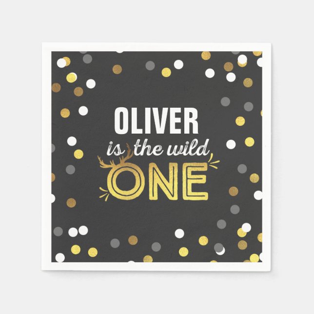 Serviettes Jetables Wild One Party Napkin Modern Wild One Party (Devant)