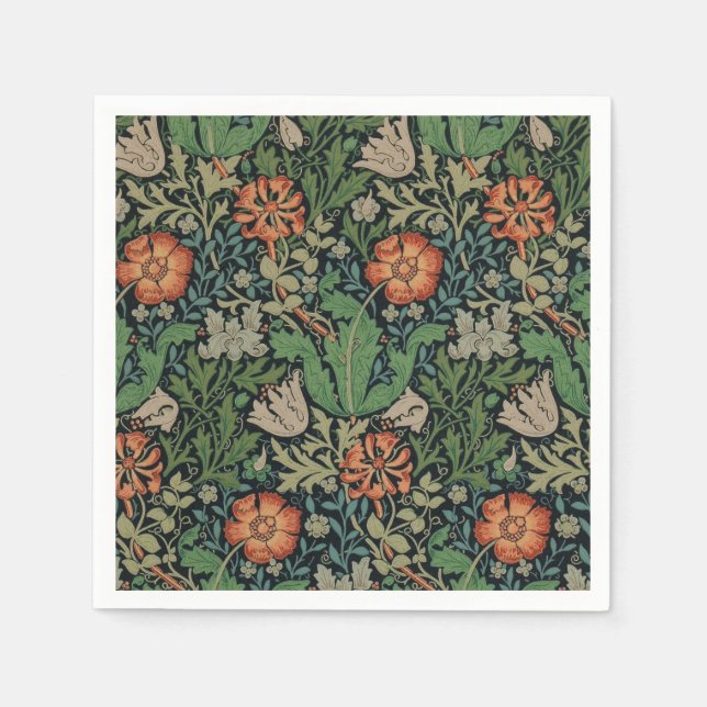 Serviettes Jetables William Morris Compton Fond d'écran classique (Devant)