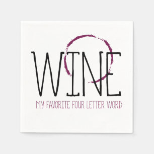 Serviettes Jetables Wine mes quatre cocktails préférés du mot   de