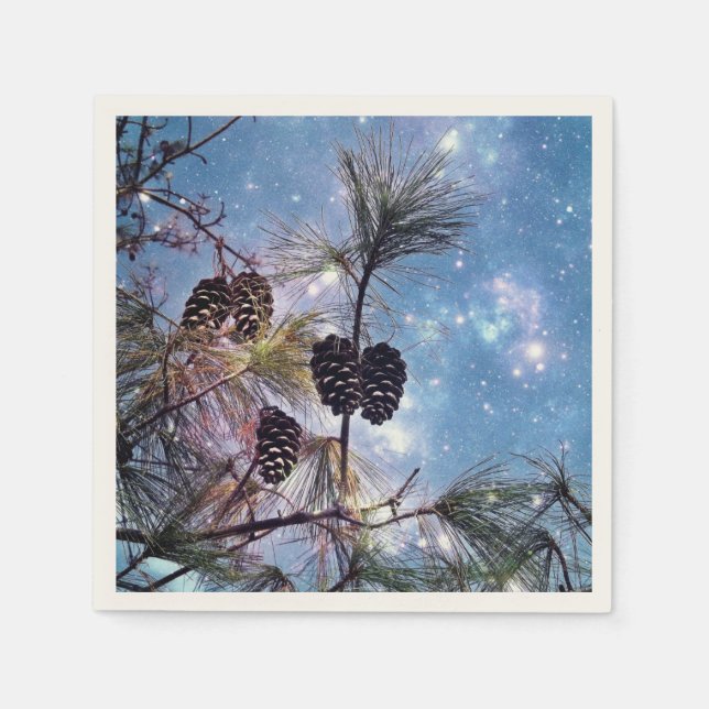 Serviettes Jetables Winter Pine Cones (Devant)