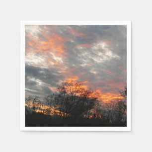 Serviettes Jetables Winter Sunset Nature Paysage Photographie