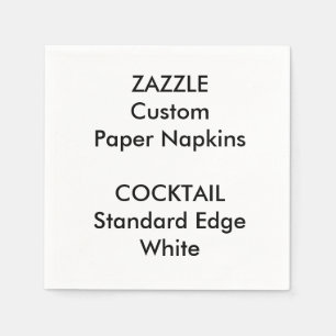 Serviettes Jetables Zazzle Custom Small WHITE Cocktail Papier à cockta