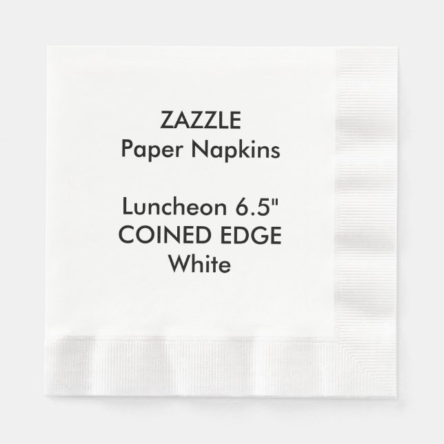 Serviettes Jetables ZAZZLE Personnalisé BLANC Couvert Pinglerie Papier (Devant)
