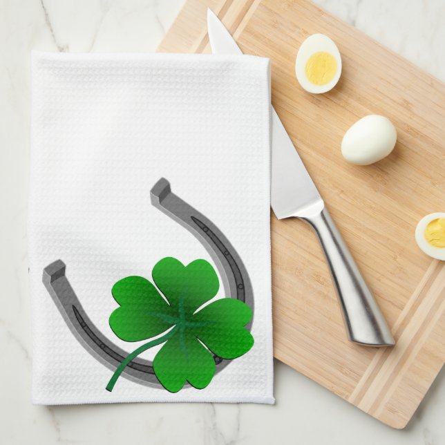 Serviettes Lucky St. Patrick's Tea Towels Personna (Quart Plié)