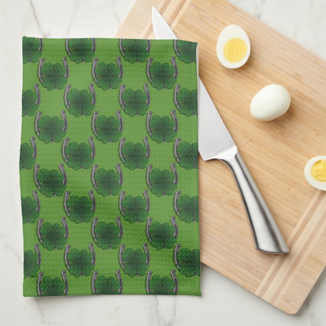 Serviettes Lucky St. Patrick's Tea Towels Personna (Quart Plié)