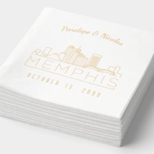 Serviettes Mariage Memphis pour huile d'or personn