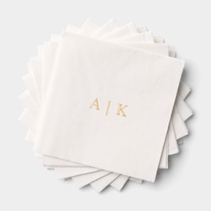 Serviettes Mariage Monogramme personnalisées - Hui