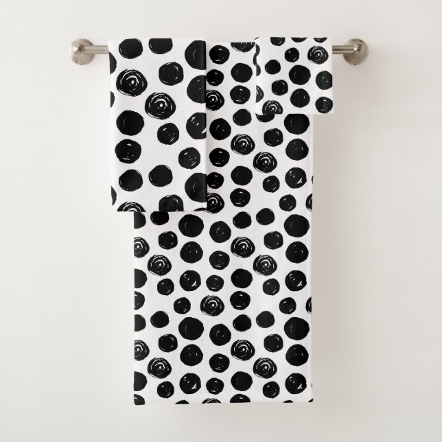 Serviettes noires à la mode simples de salle de (En situation)