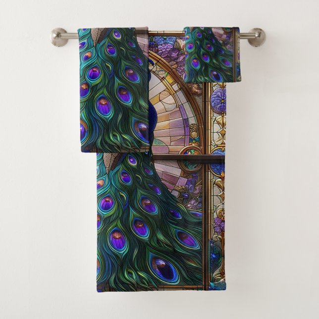 Serviettes Peacock En Verre Tiré : Serviettes De B (En situation)