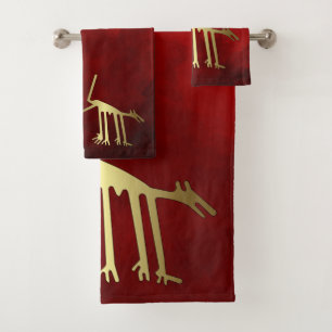 Serviettes rouges avec animaux