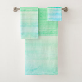 Serviettes turquoises de Bath d'aquarelle d'Ombre