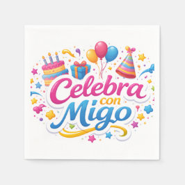 Servilleta de Papel con Diseño “Celebra Conmigo” | Serviette