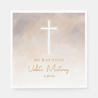 Servilletas Mi Bautizo Morada Spanien Napkins Serviette