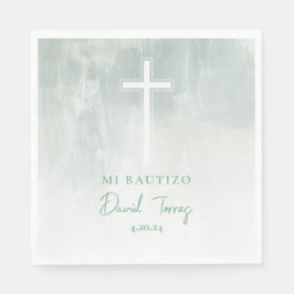 Servilletas Mi Bautizo Verde Spanish Napkins Serviette
