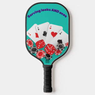 Serving Looks und Assse Lustiges Casino-Poker-Pi Pickleball Schläger
