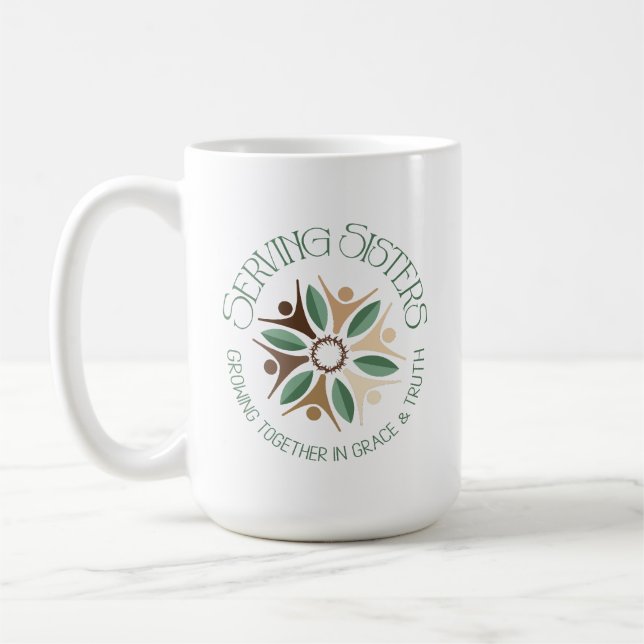 SERVING SISTERS LOGO 15oz Kaffeetasse (Links)