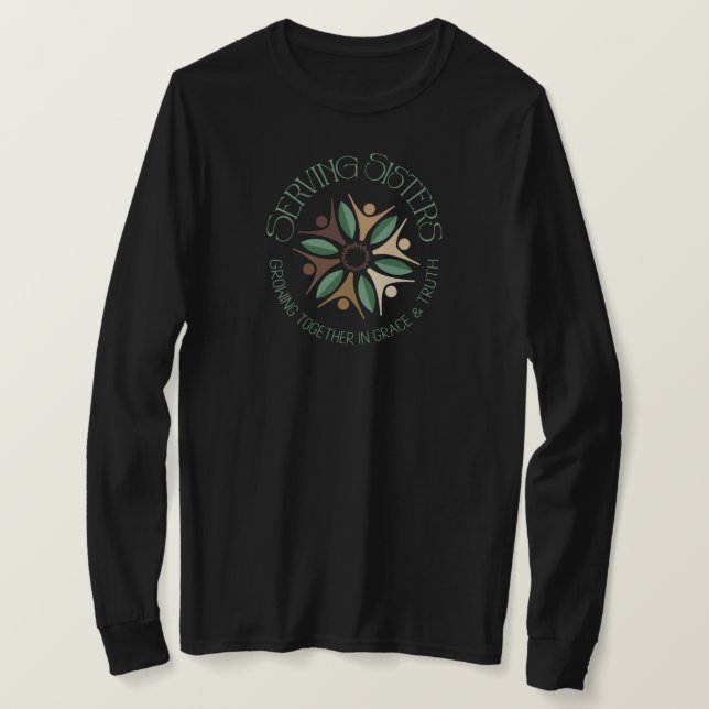 SERVING SISTERS LOGO SCHWARZ LANGE SLEEVE T - Shir T-Shirt (Design vorne)