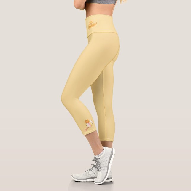 Serving Up Sunshine - Sunny Yellow Pickleball Life Capri Leggings (Links)