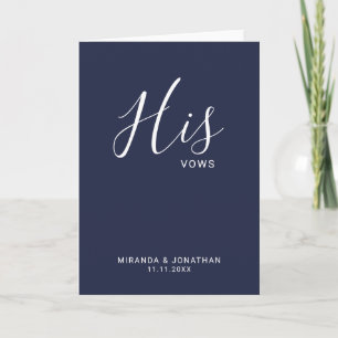 "Ses vaches" Minimaliste Marine Blue Vows Mariage