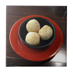 Sesam-Kugeln Jian Dui Dim Sum asiatischer Dessert Fliese