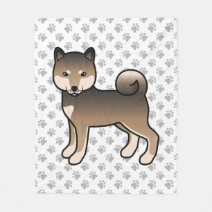 Sesam Shiba Inu Süßer Cartoon-Hund und Pfoten Fleecedecke