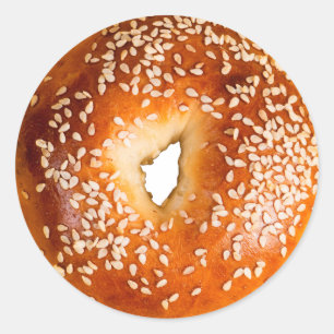 Sesame Bagel Classic Round Sticker
