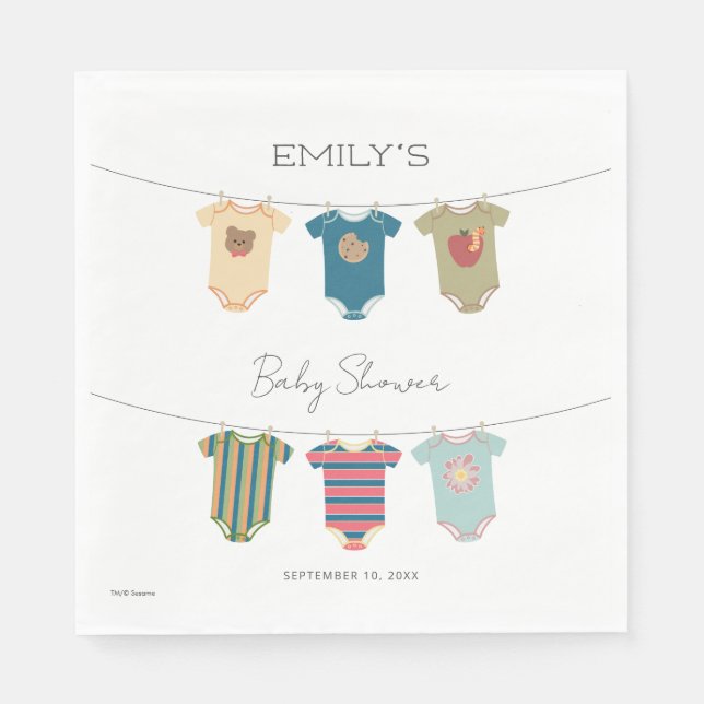 Sesame Pals Bodysuits Baby Shower Serviette (Vorderseite)