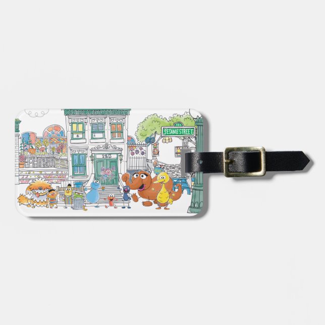 Sesame Pals Doodley Graphic Gepäckanhänger (Vorderseite horizontal)
