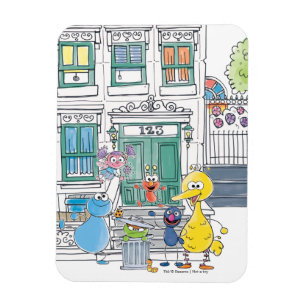 Sesame Pals Doodley Graphic Magnet