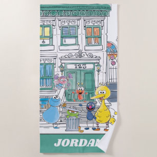 Sesame Pals Doodley Graphic Strandtuch