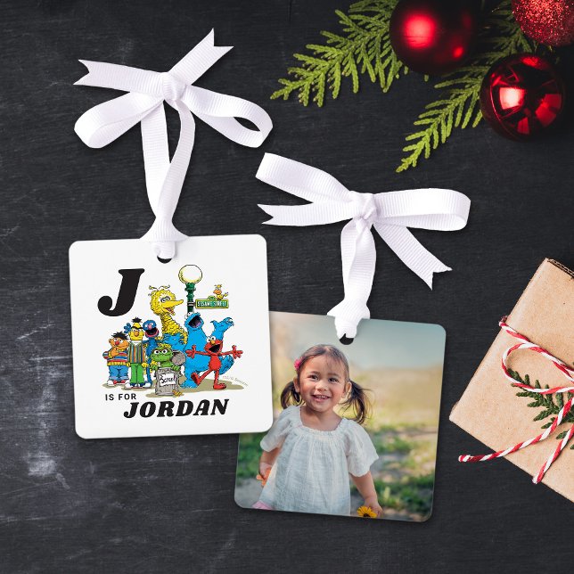 Sesame Pals | Personalisierter Name mit Foto Ornament Aus Metall (Von Creator hochgeladen)