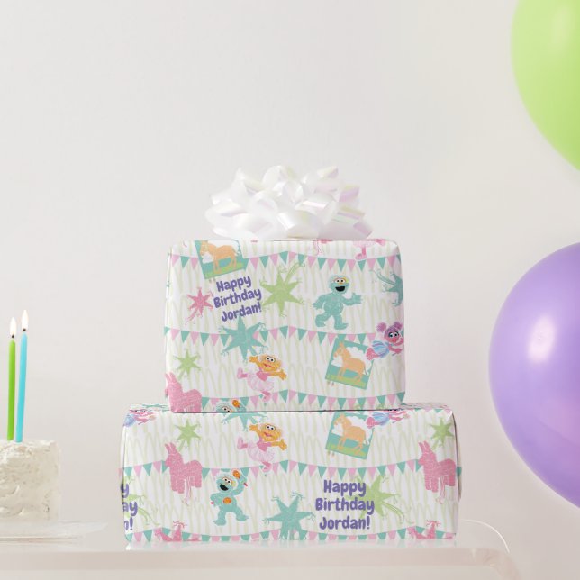 Sesame Pals Piñata Party Pattern Geschenkpapier (Partygeschenke)