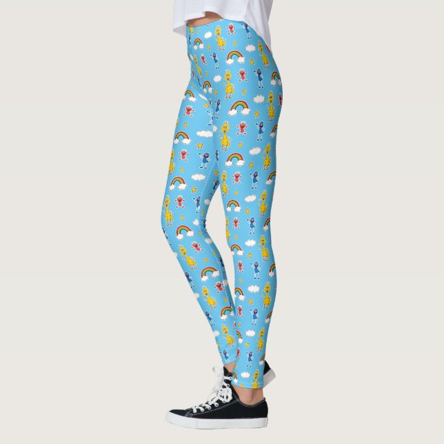Sesame Pals Rainbow Doodley Pattern Leggings (Links)