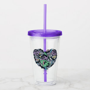 Sesame Sesame   Count von Count Doodle Heart Acryltrinkbecher
