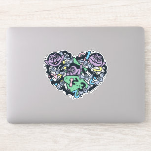 Sesame Sesame   Count von Count Doodle Heart Aufkleber